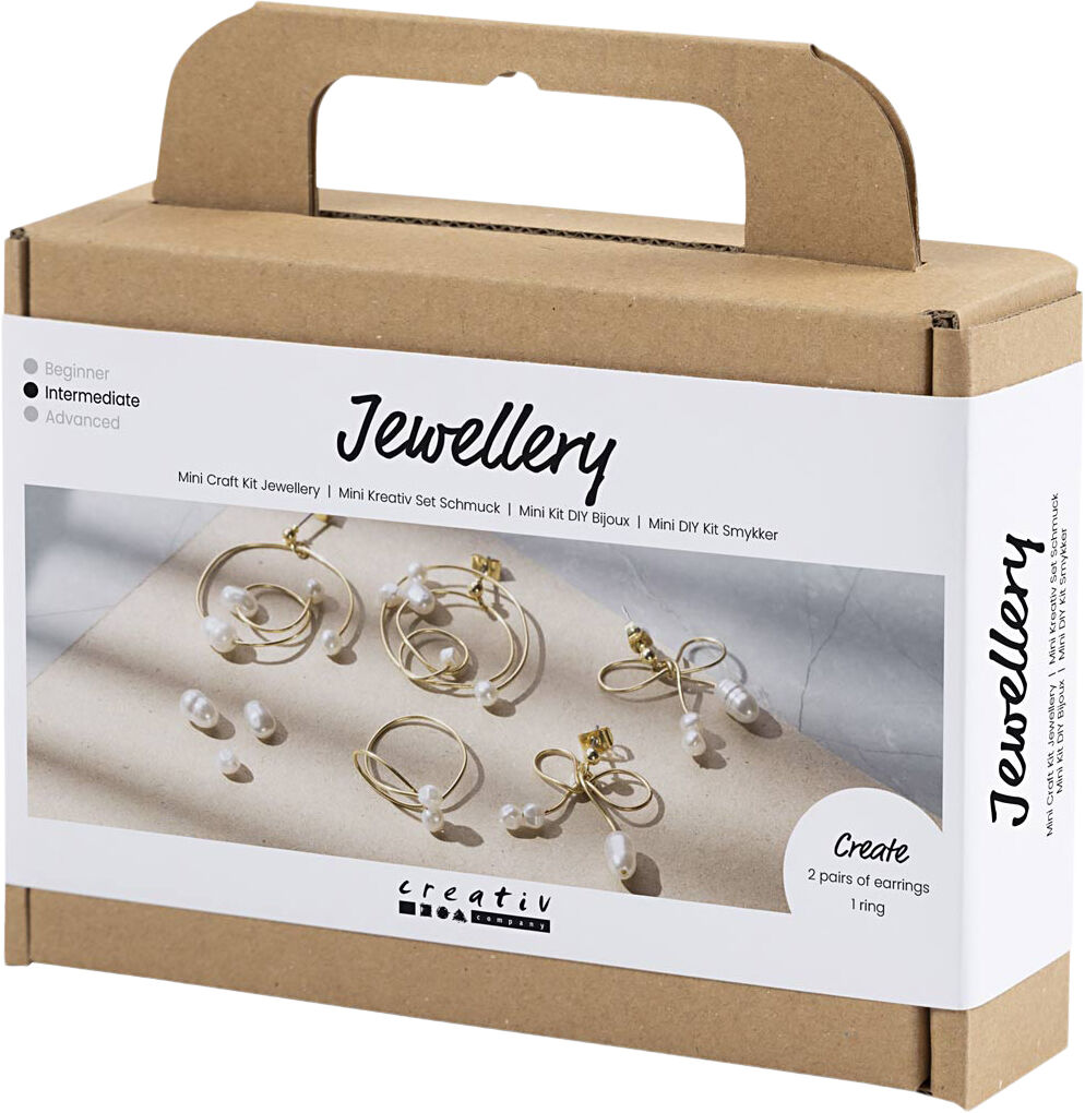 Mini DIY Kit Smykker, &Oslash;reringe med wire, forgyldt