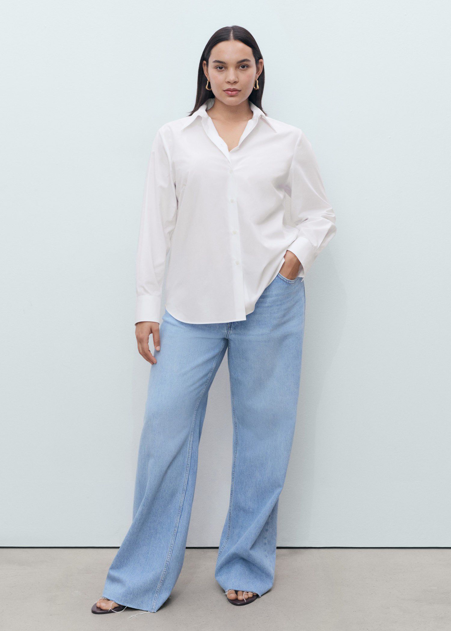 Regular cotton lyocell-blend shirt