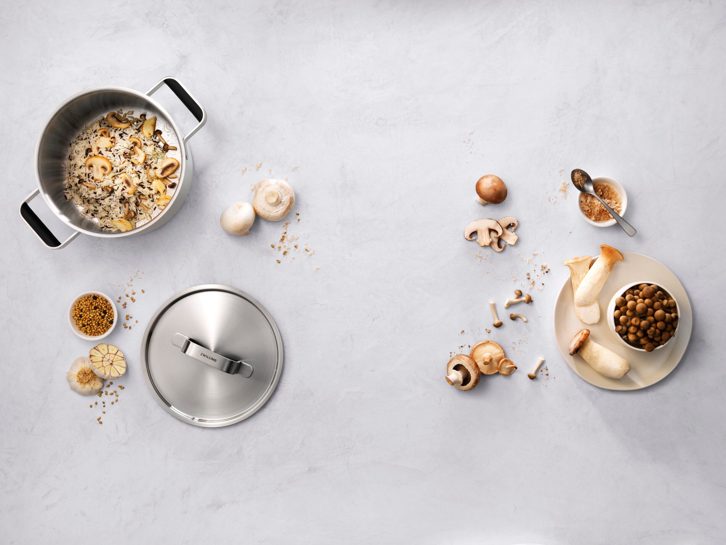 Kastrull & stekpanna set, 3-st, 18/10 Rostfritt st&aring;l