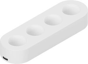 LED rechargeable base, Taper, 4, USB-C, White 13x4 cm