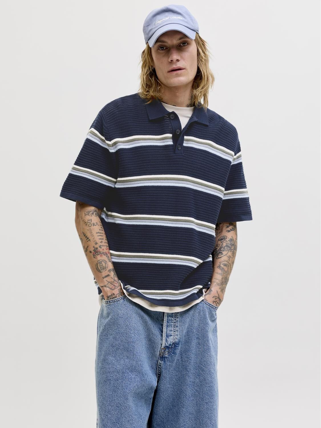 JORMAINE KNIT STRIPE POLO SN