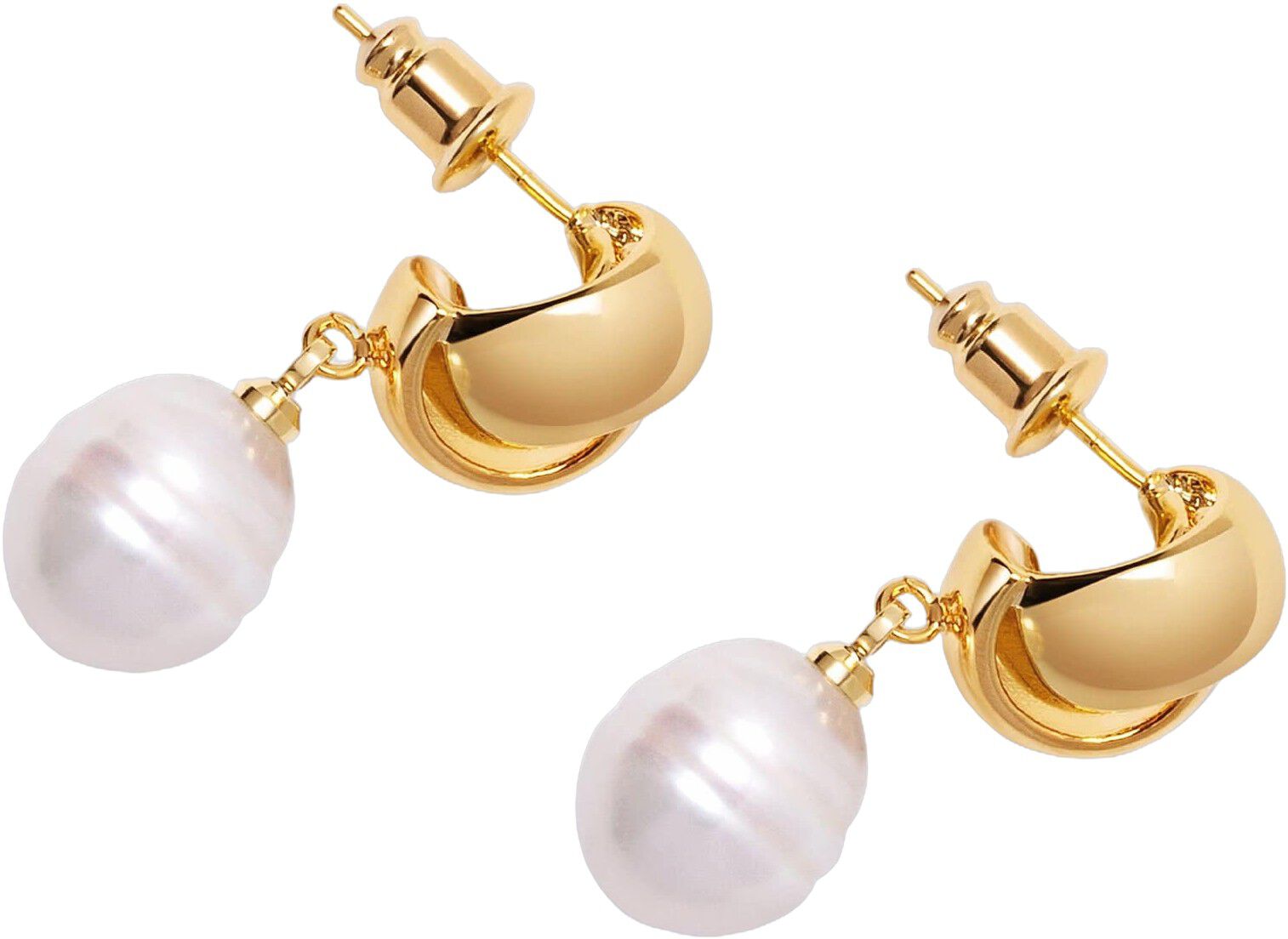 Women's Pearl Drop Earrings in Gold