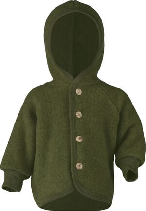 Hooded jacket, with wooden buttons, IVN BEST - reed mÃ©lange