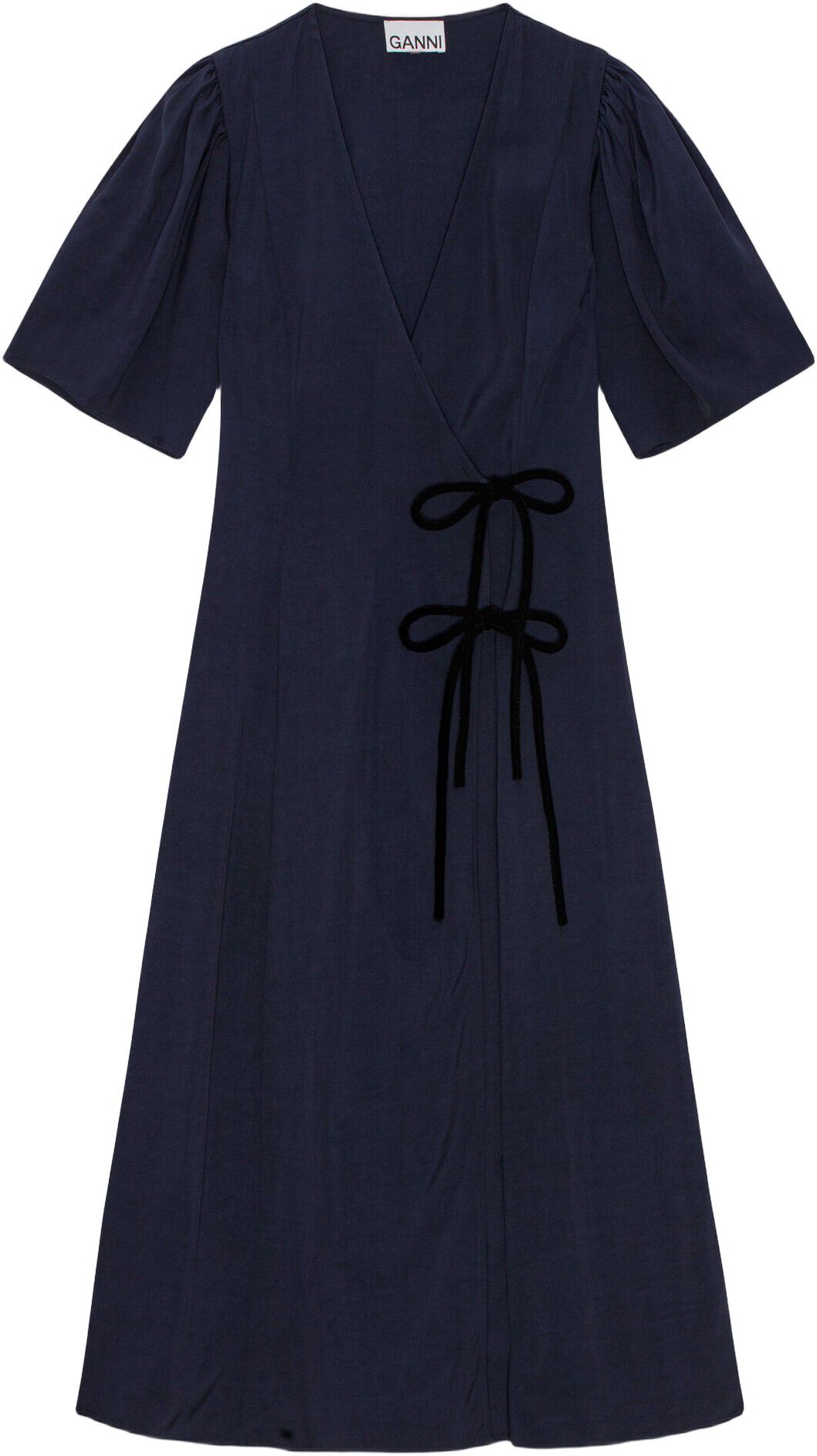 Viscose Twill Wrap Midi Dress
