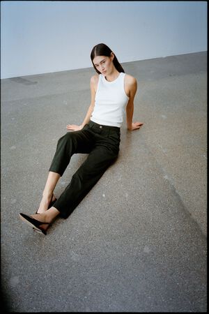 Canvas light pleat pant - Raina