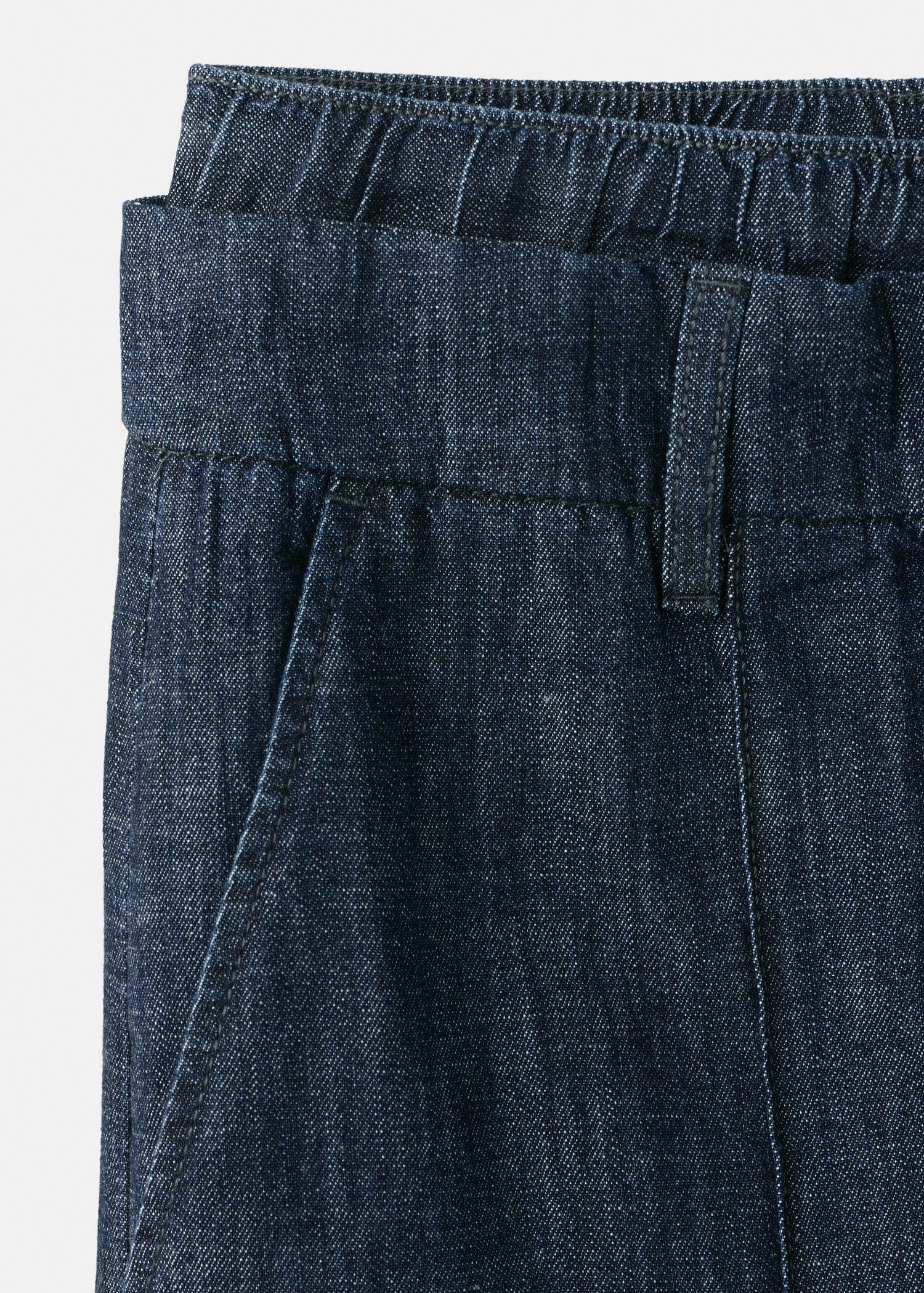 Wide leg denim trousers