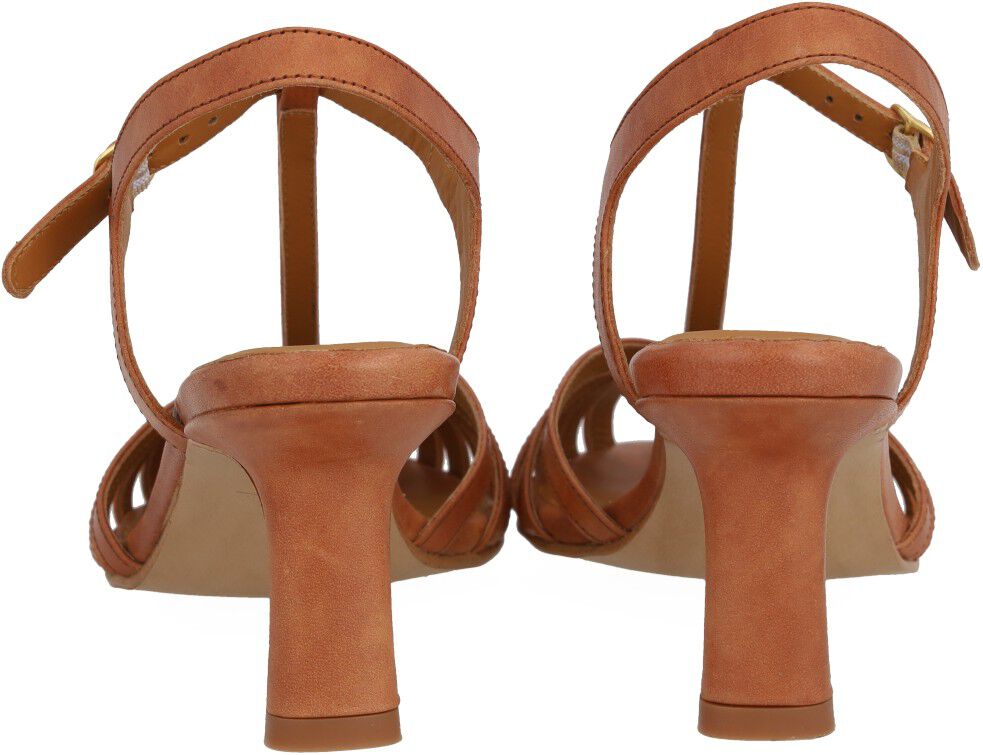 H&oslash;jh&aelig;let sandal med smuk organisk frontdetalje