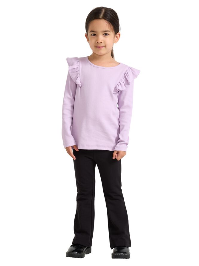 Flared leggings in soft cotton jers