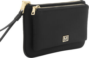 Logo double compartment coin purse