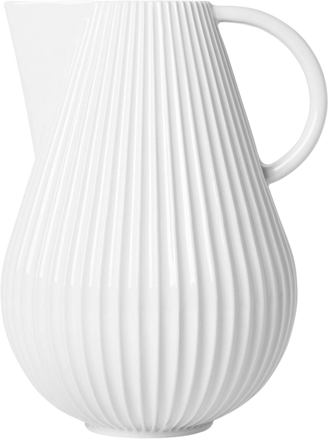 Lyngby Tura kandevase H27,5 hvid porcel&aelig;n