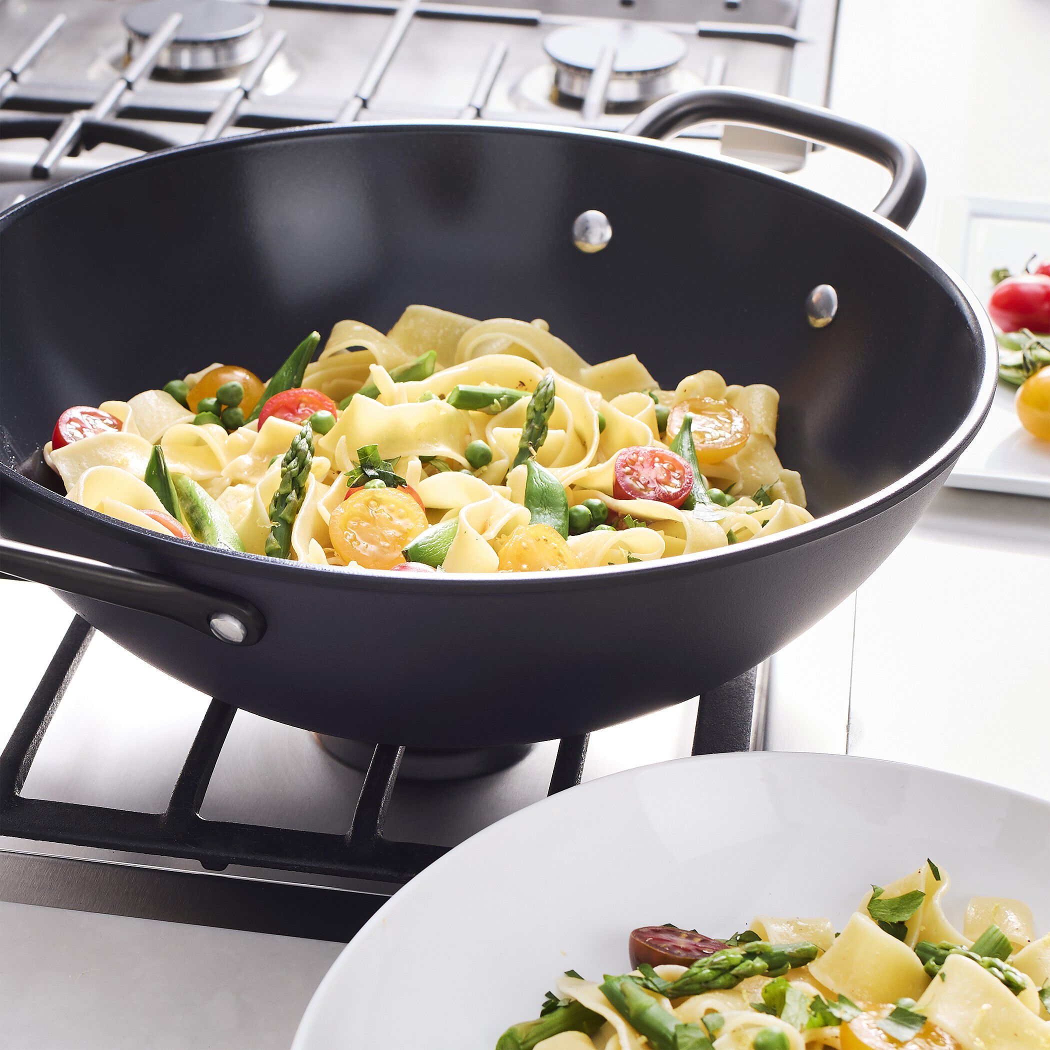 Milano, Wok med glaslock 30 cm, Aluminium