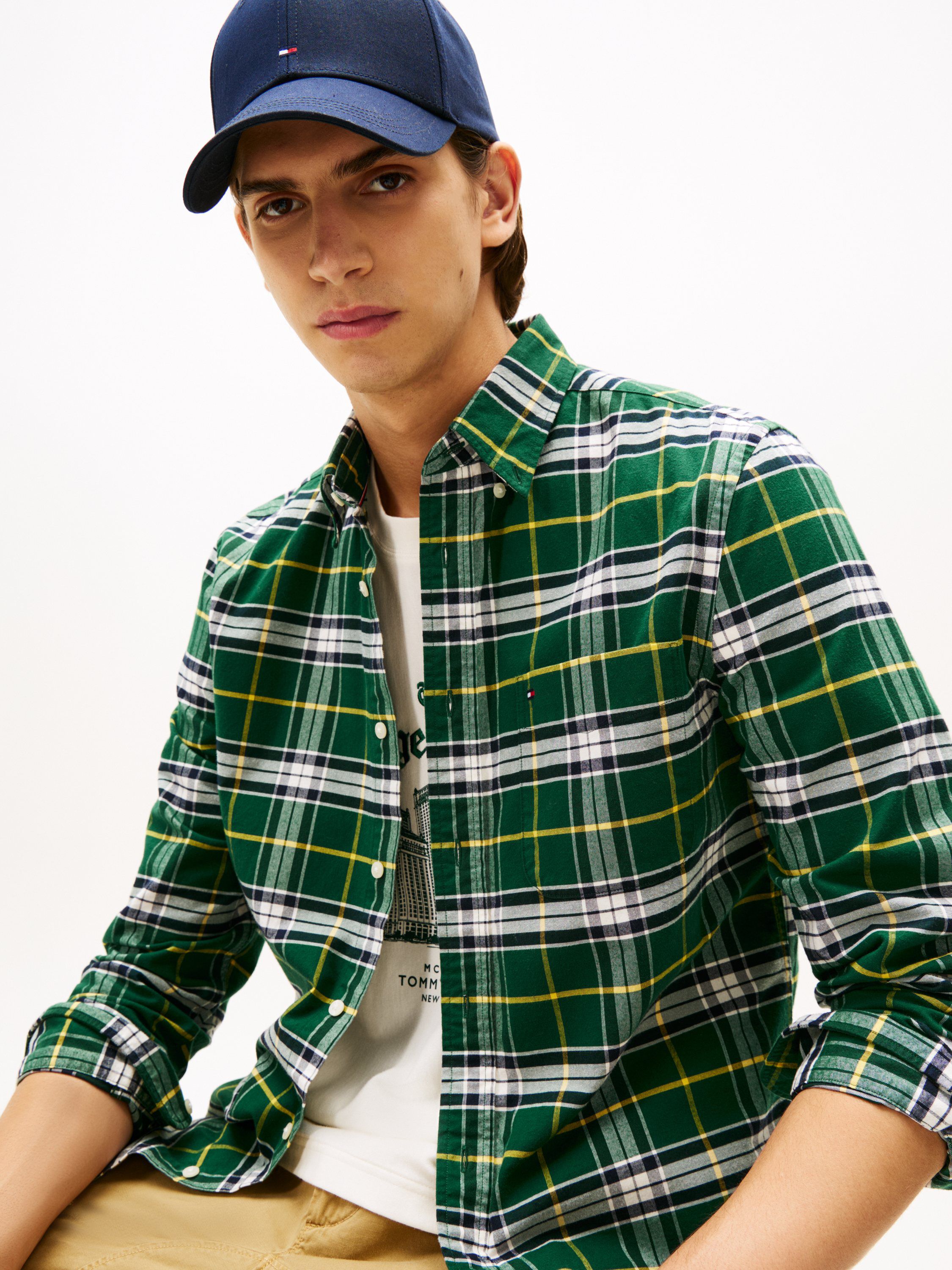 BRUSHED OXFORD CHECK RF SHIRT