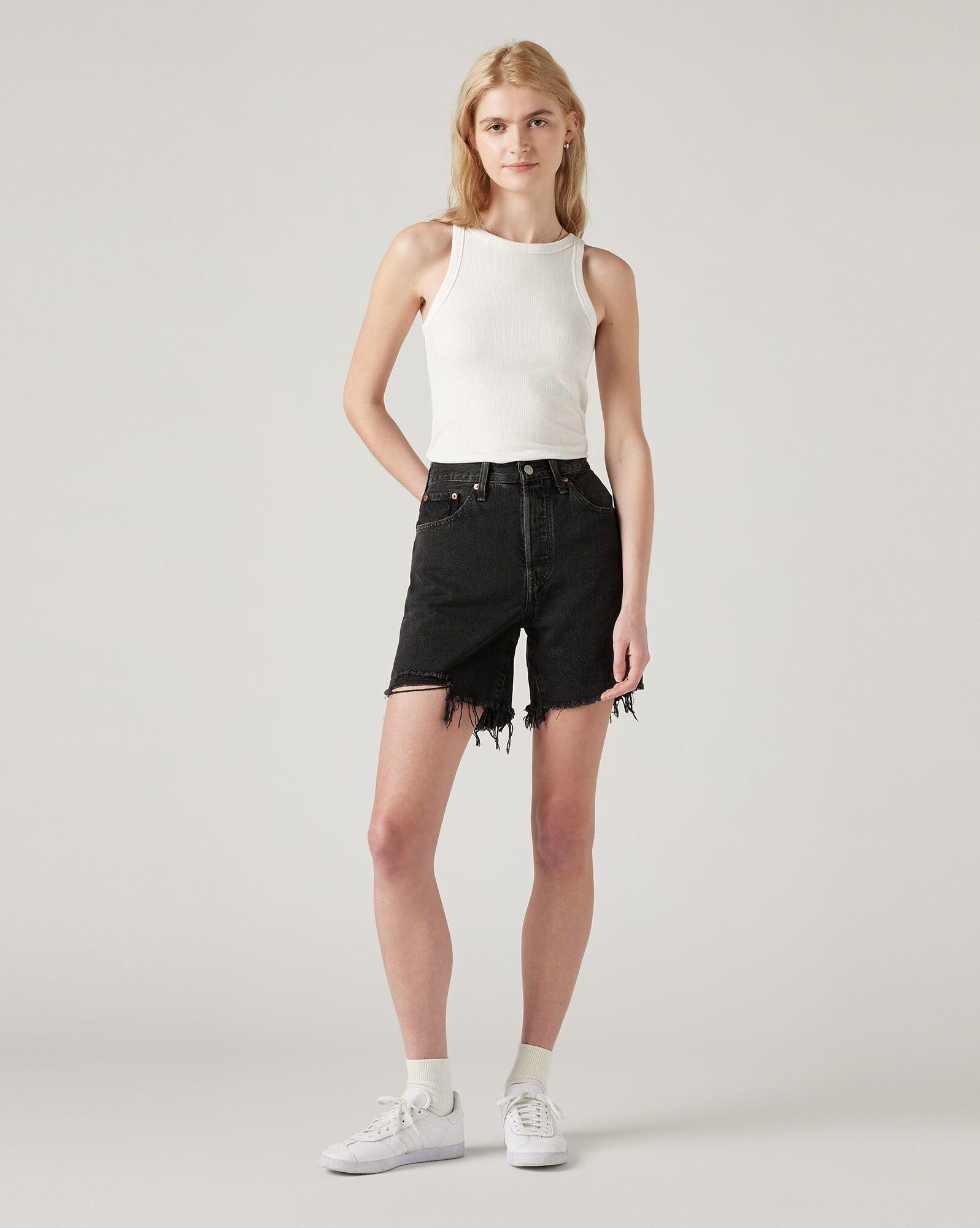 501 MID THIGH SHORT LUNAR BLAC