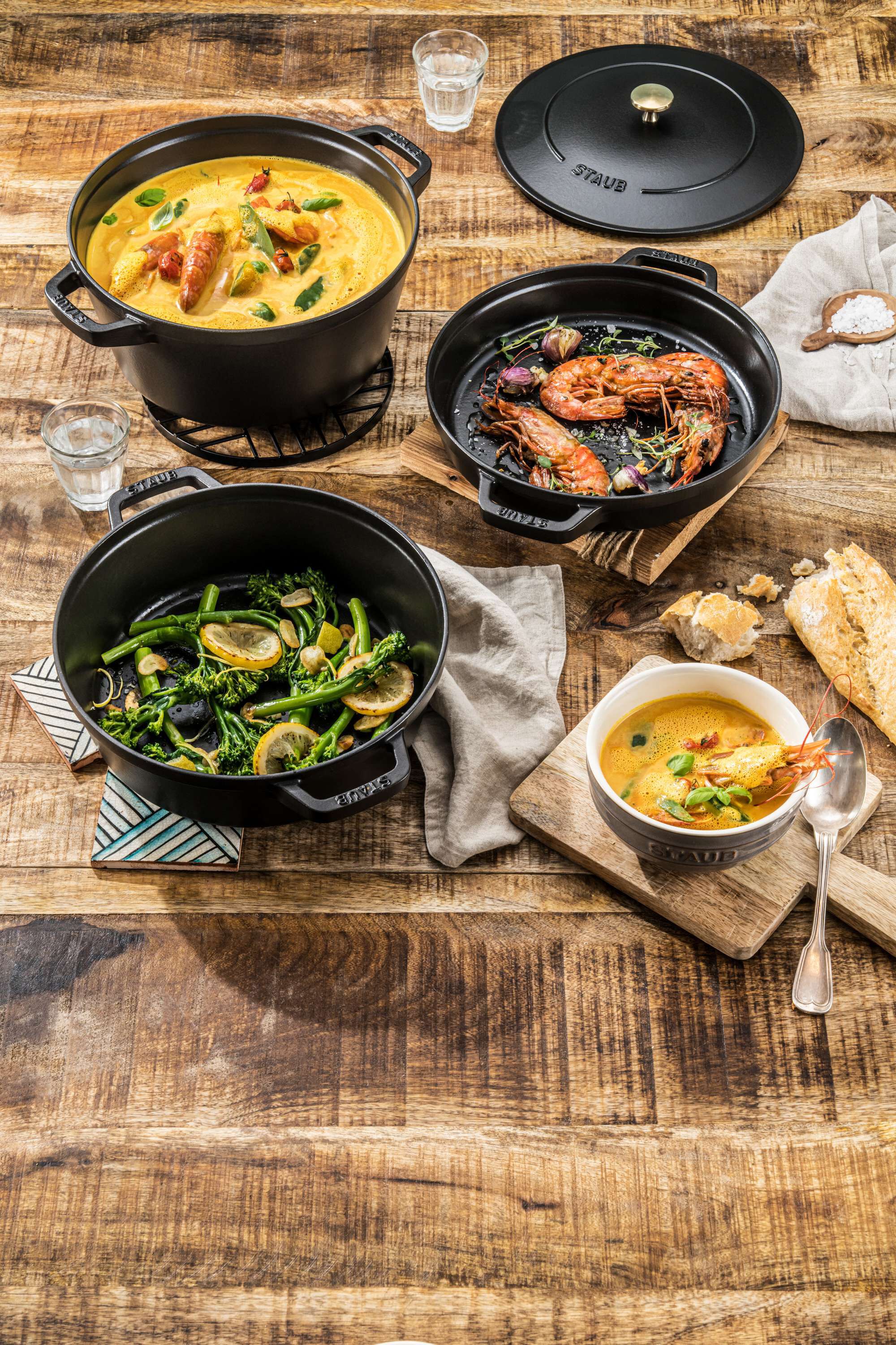 La Cocotte 3-st, Gryt & kastrullset, Svart