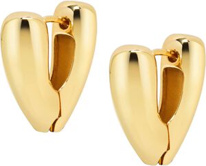 Women's Heart Hoop Earrings in Gold