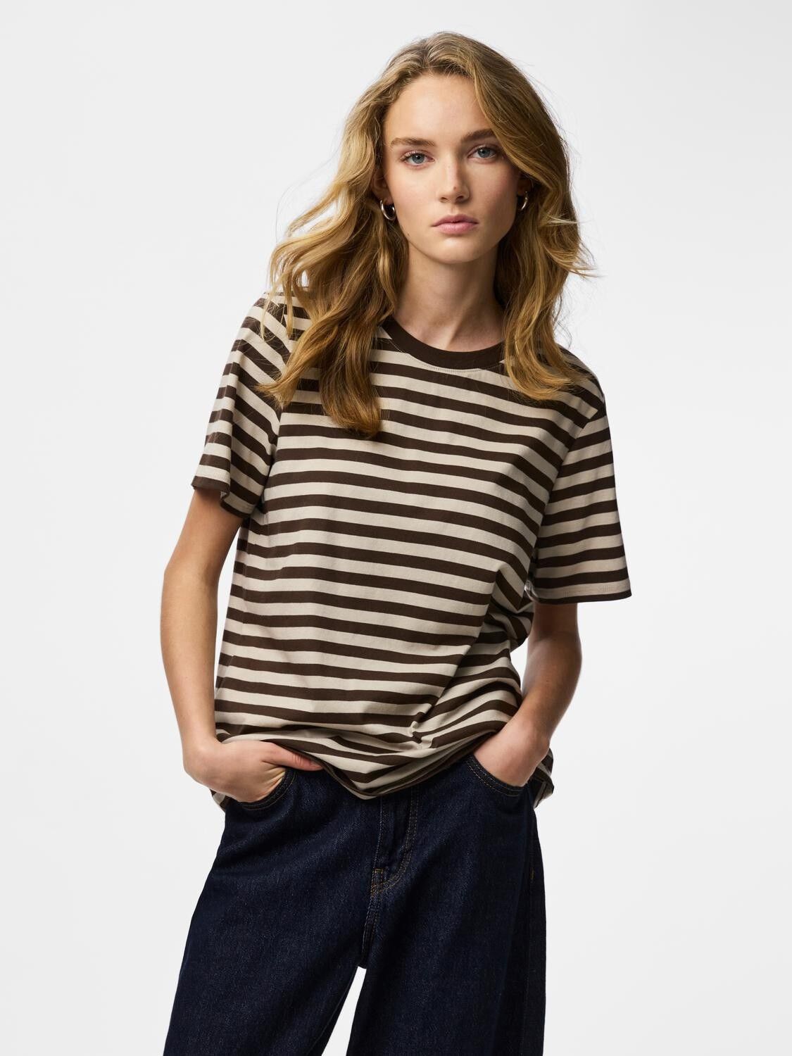 PCRIA SS TEE MULTICOL STRIPES NOOS