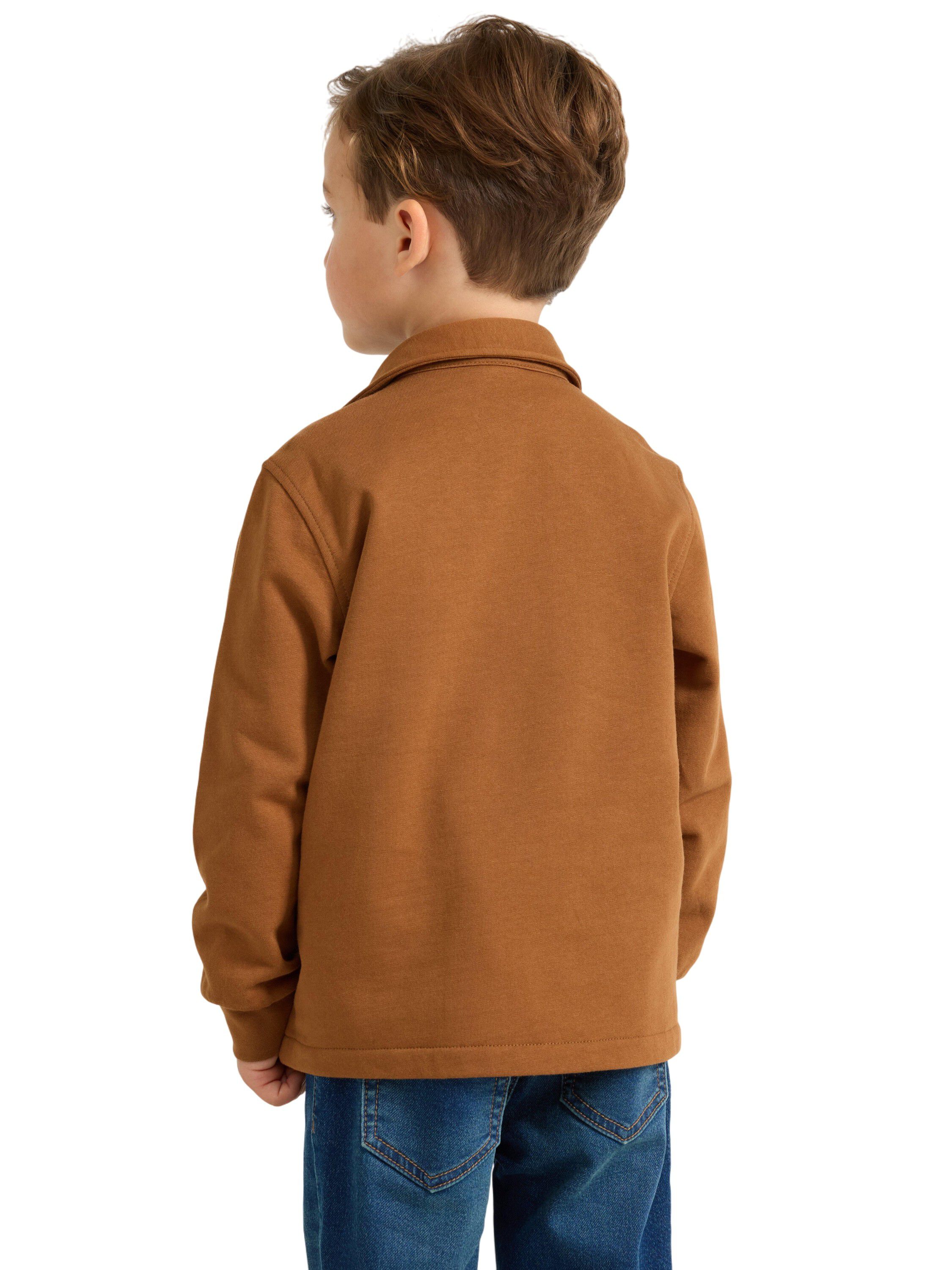 Mjuk overshirt i bomullstrik&aring; med