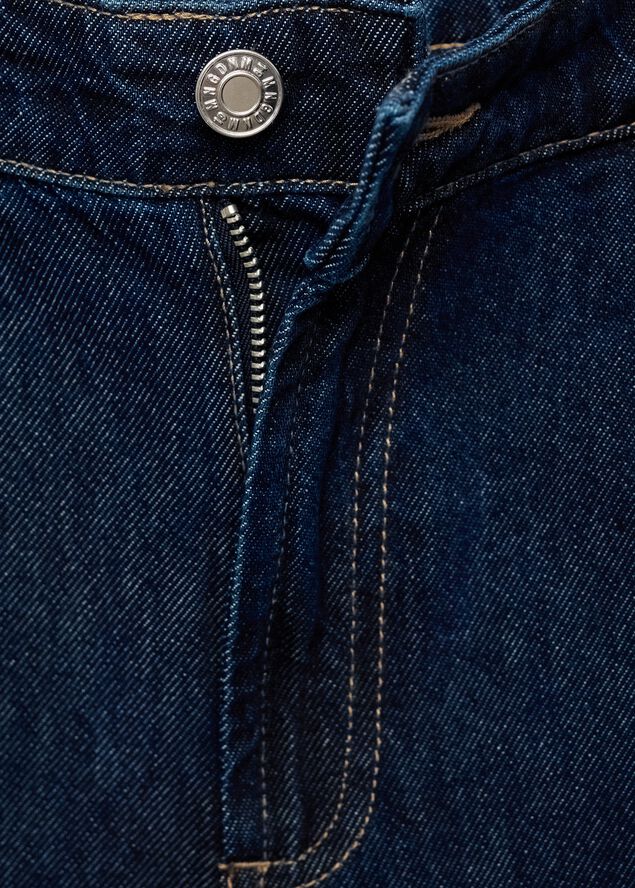 Rinse wash pleated denim bermuda sh