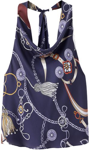 Printed halter top