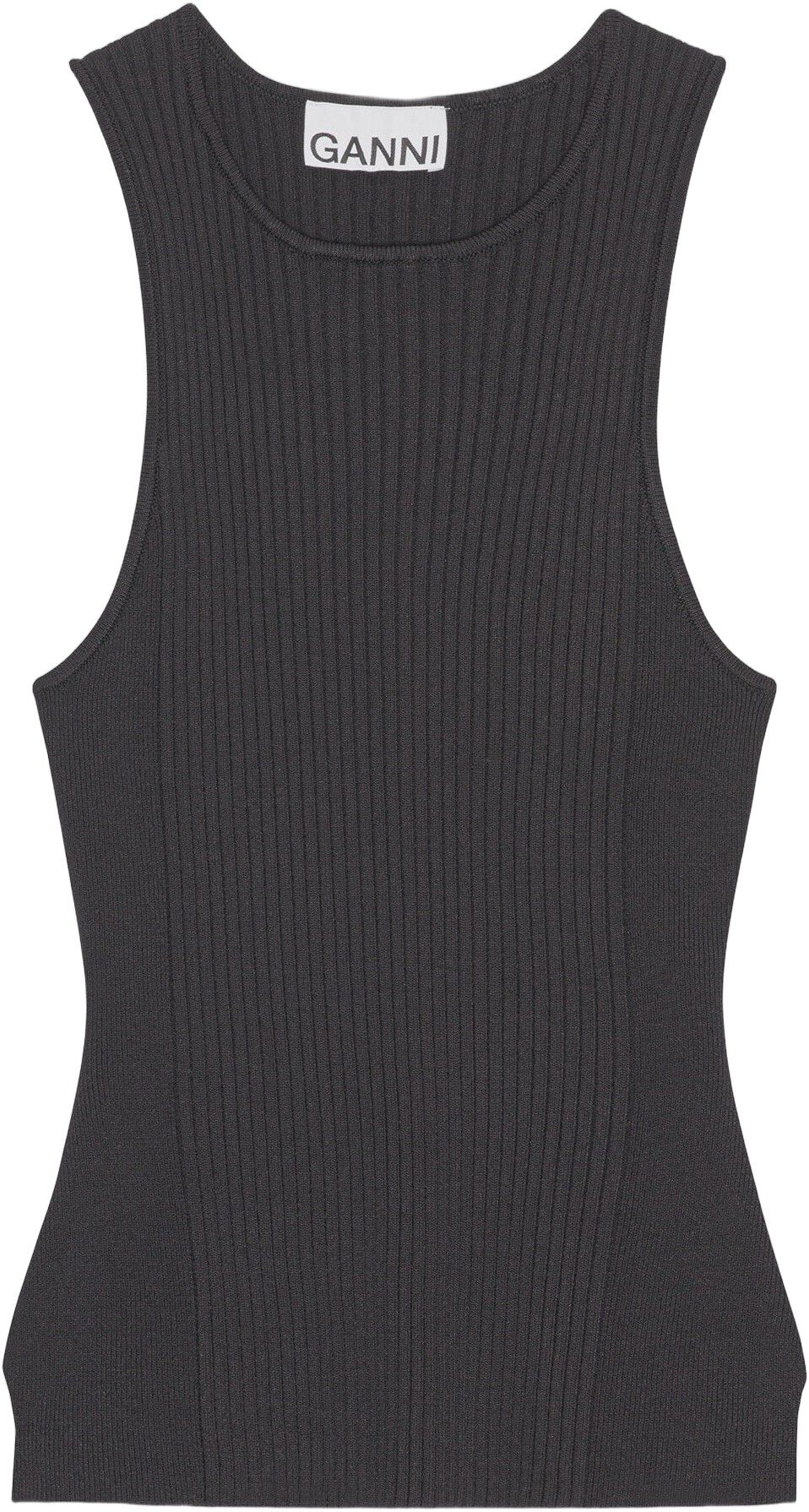 Svart &auml;rml&ouml;s melerad topp