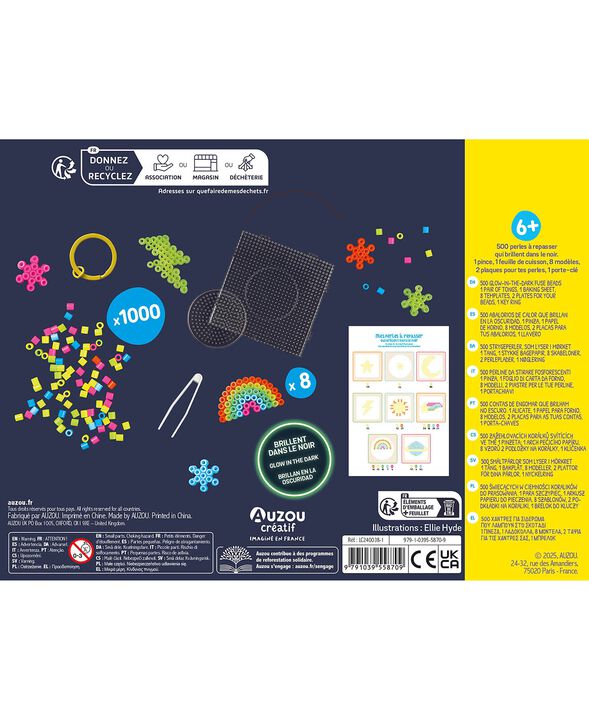 Auzou - Aktivitetssæt - Strygeperler - Selvlysende