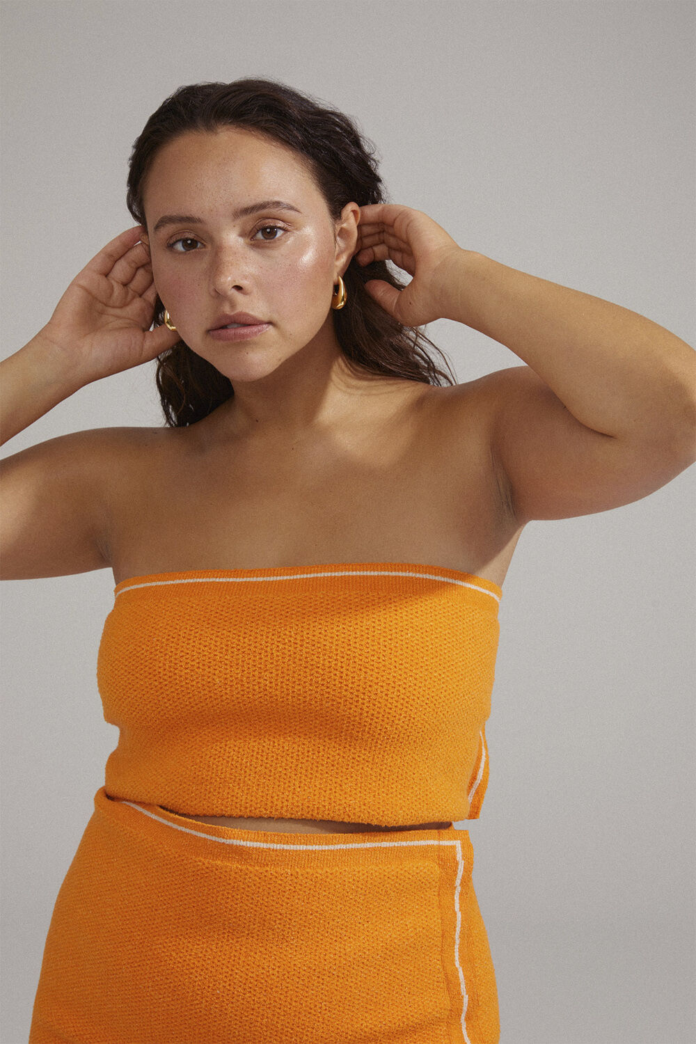 AUTUMN chunky retro hoop earrings gold-plated