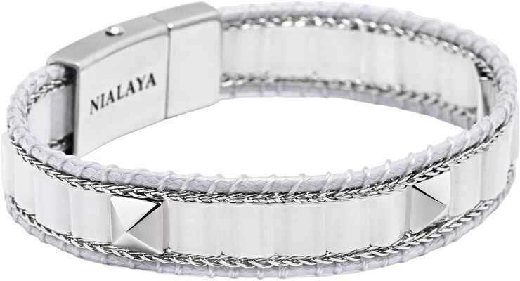 White Jade Stud Bracelet