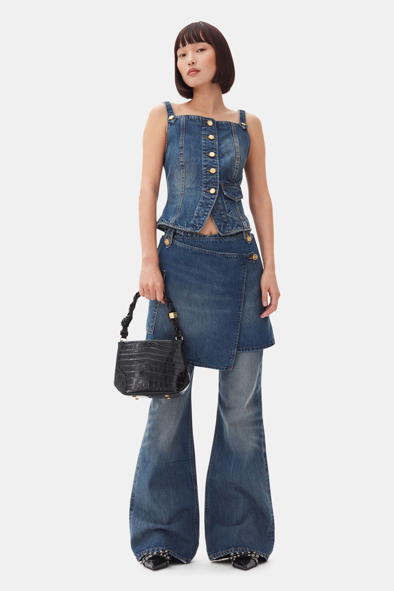 Heavy Washed Denim Top