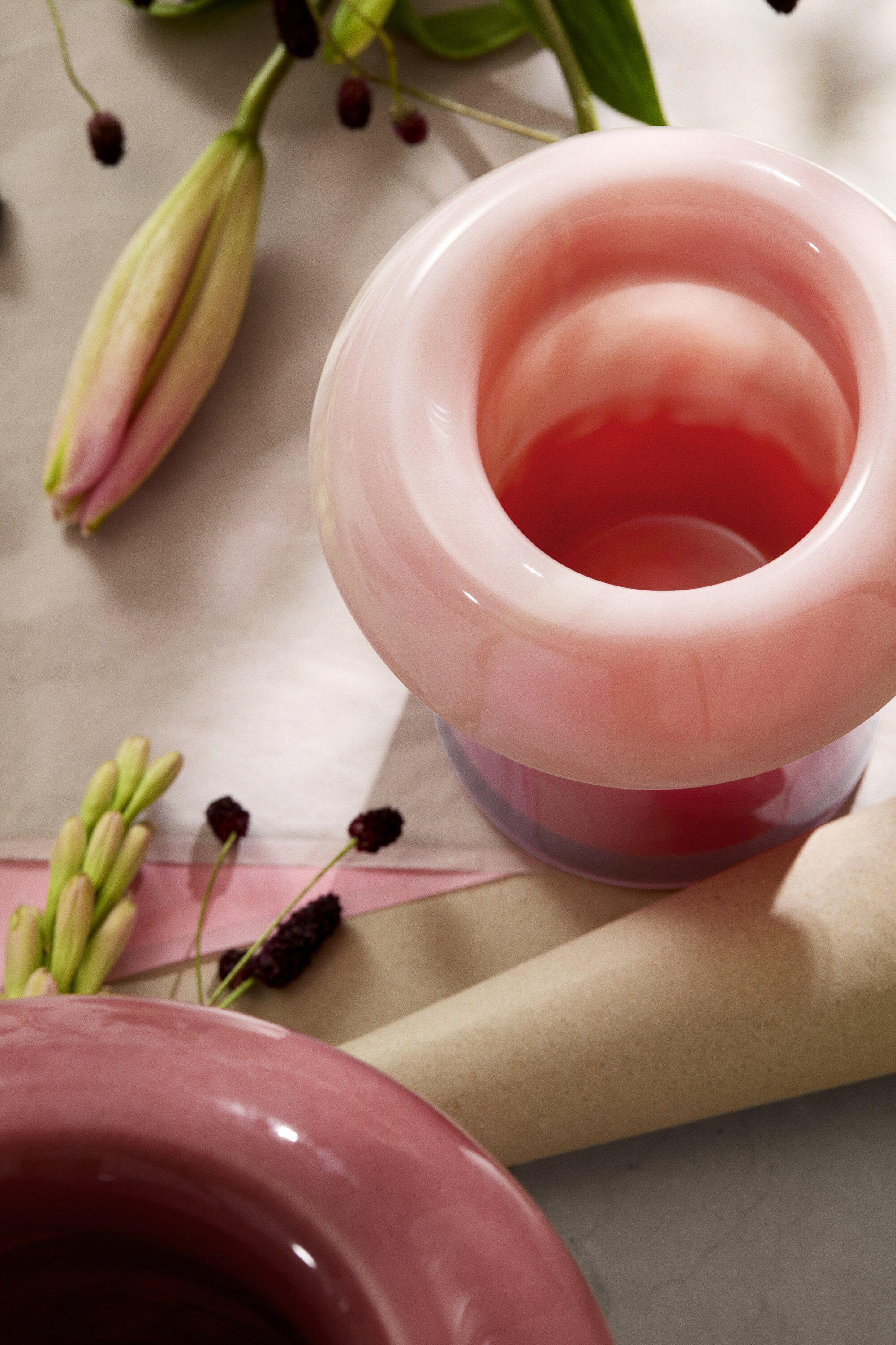 Soma Vase H22. 5 cm rosa/terracotta