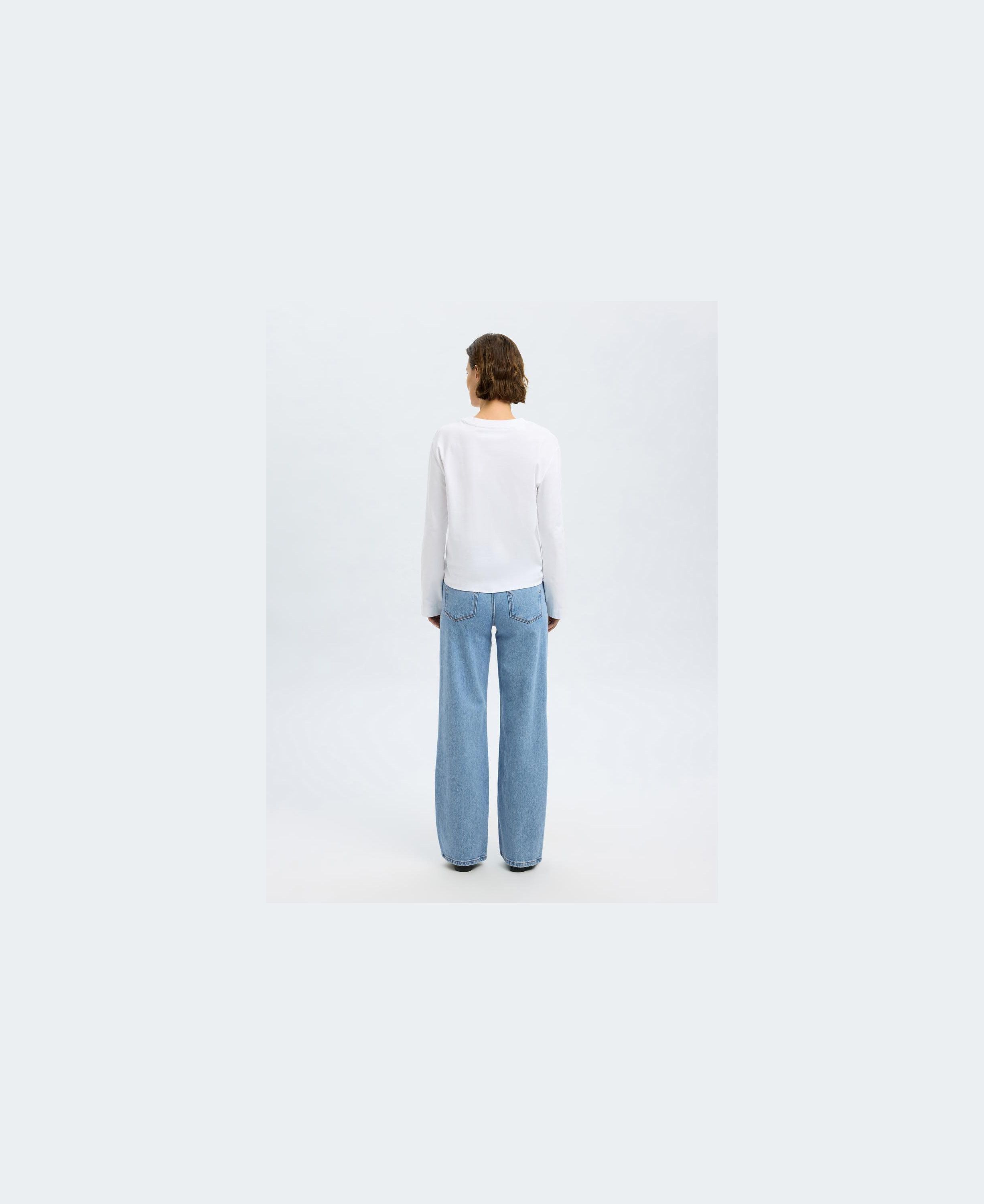 SLFALICE HW WIDE LONG LIG BLU JEANS
