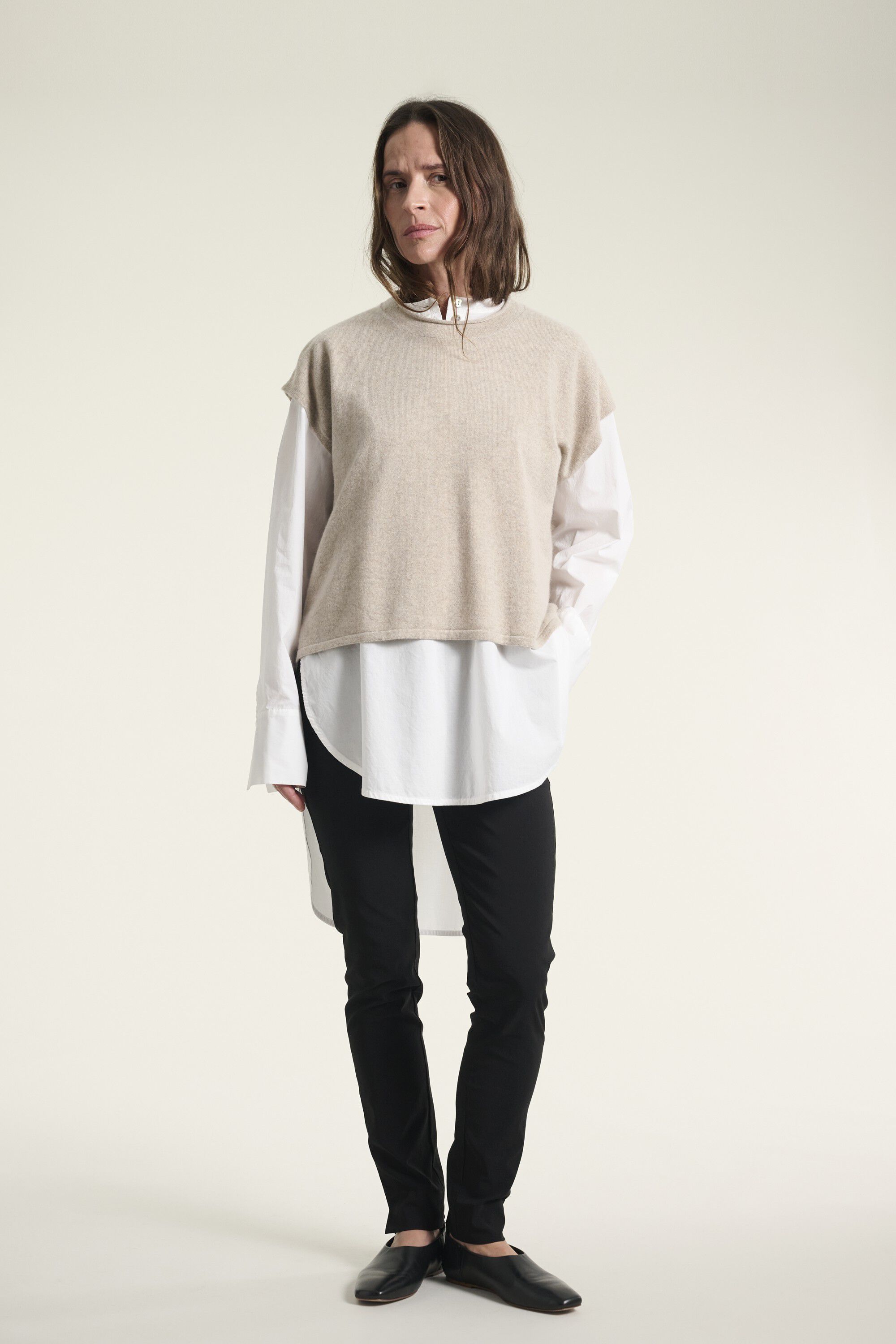 Kumo cashmere &aelig;rmel&oslash;s bluse
