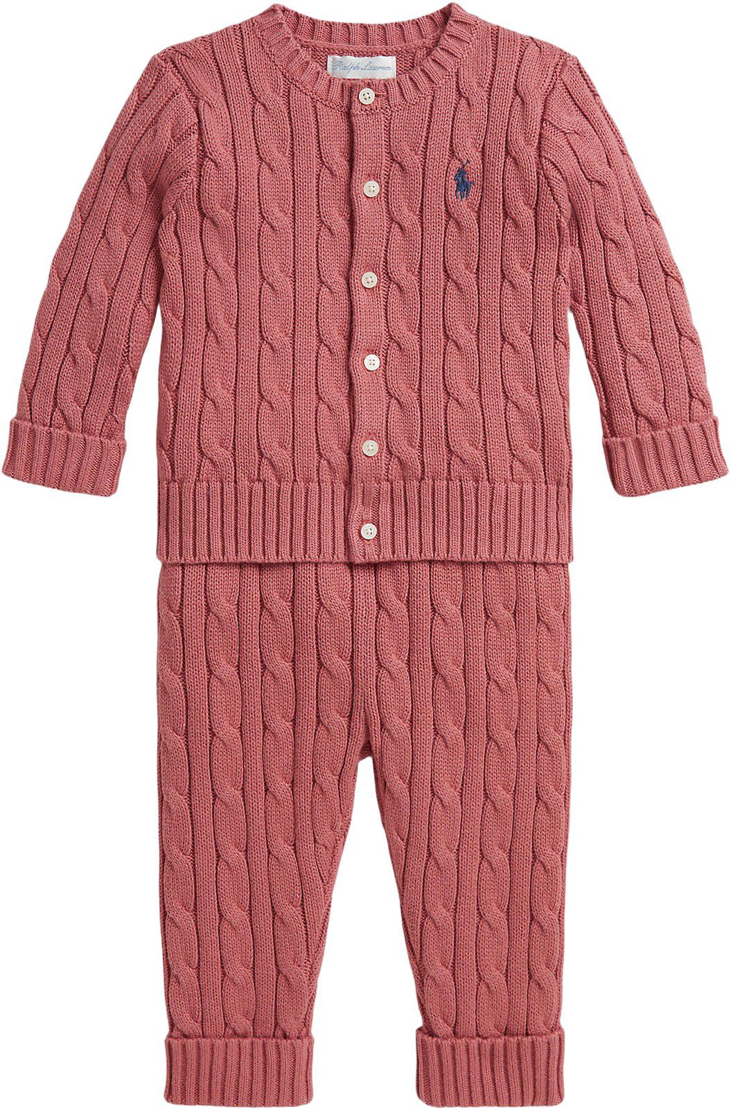 Cable-Knit Cotton Cardigan & Pant