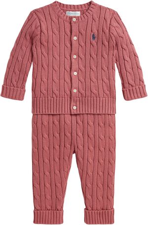 Cable-Knit Cotton Cardigan & Pant