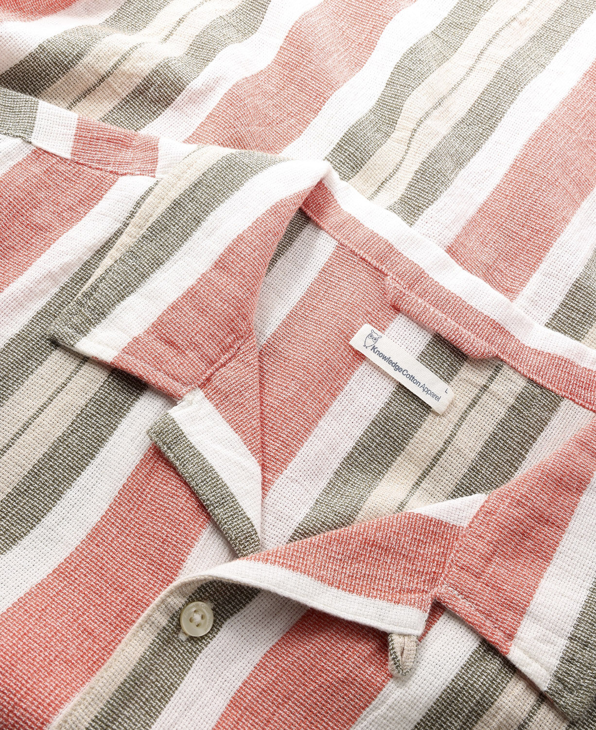 Box short sleeve striped cotton shirt GOTS/Vegan