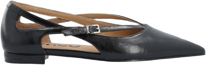BIABARI Cut Out Pointy Flat Faux Leather