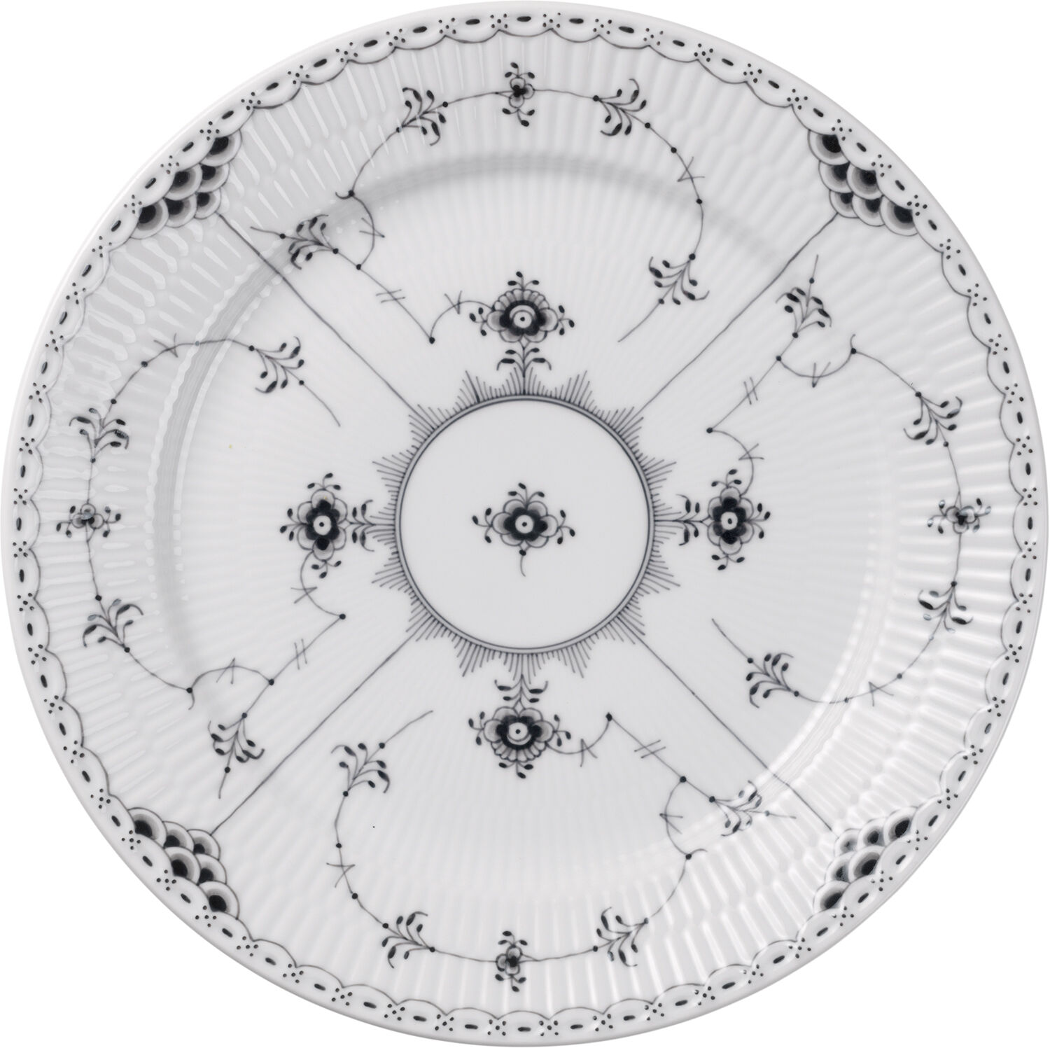 Black Fluted Half Lace