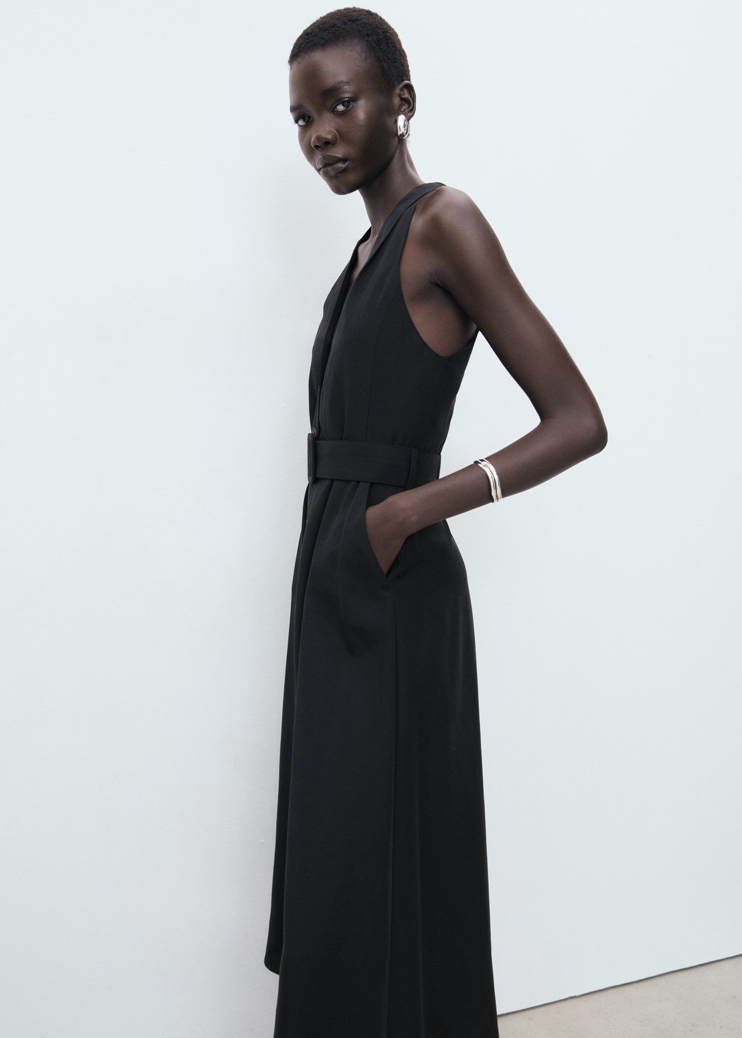 Lyocell dress with belt