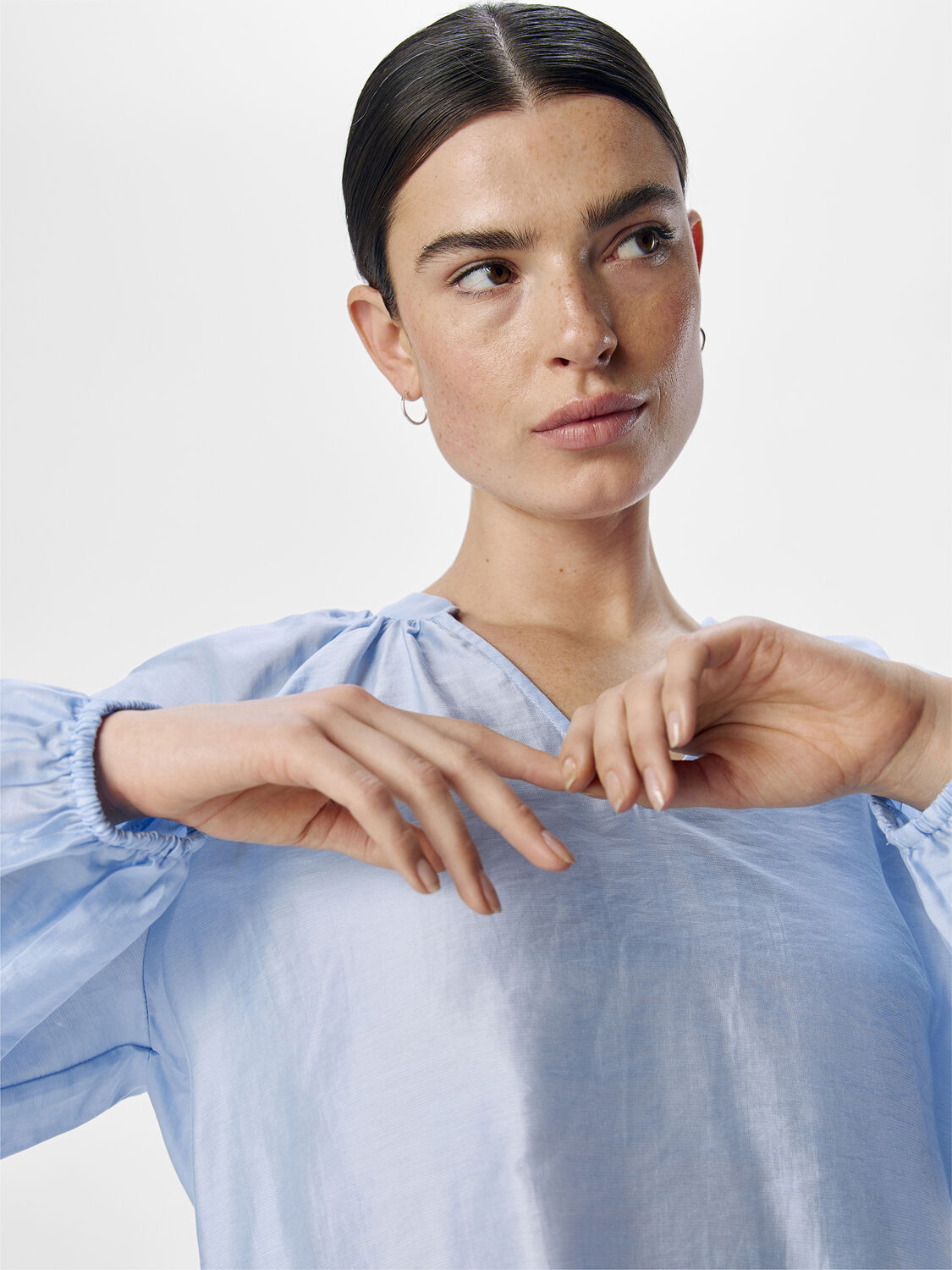 OBJHEIDI L/S LO V-NECK TOP NOOS