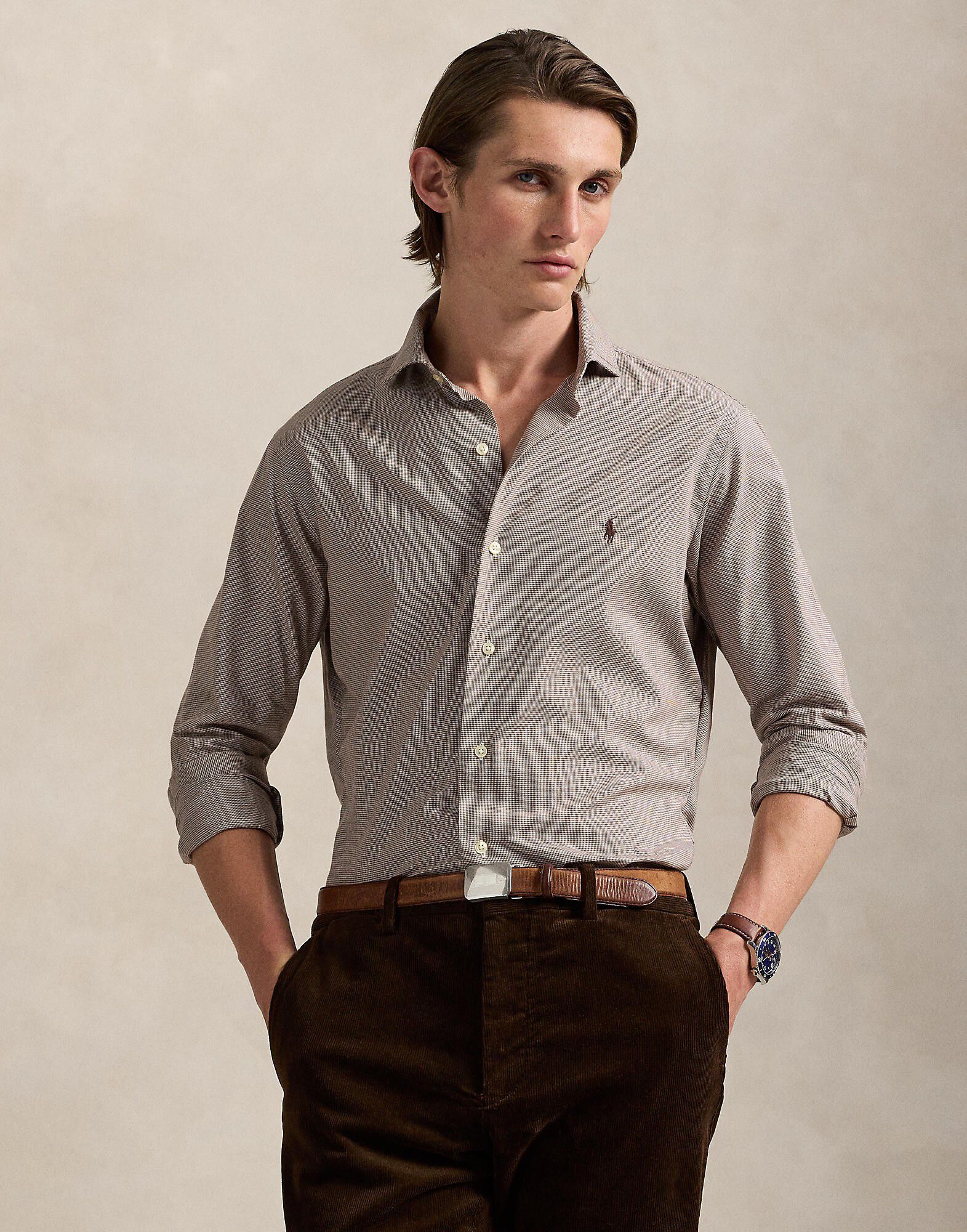 Custom Fit Houndstooth Twill Shirt