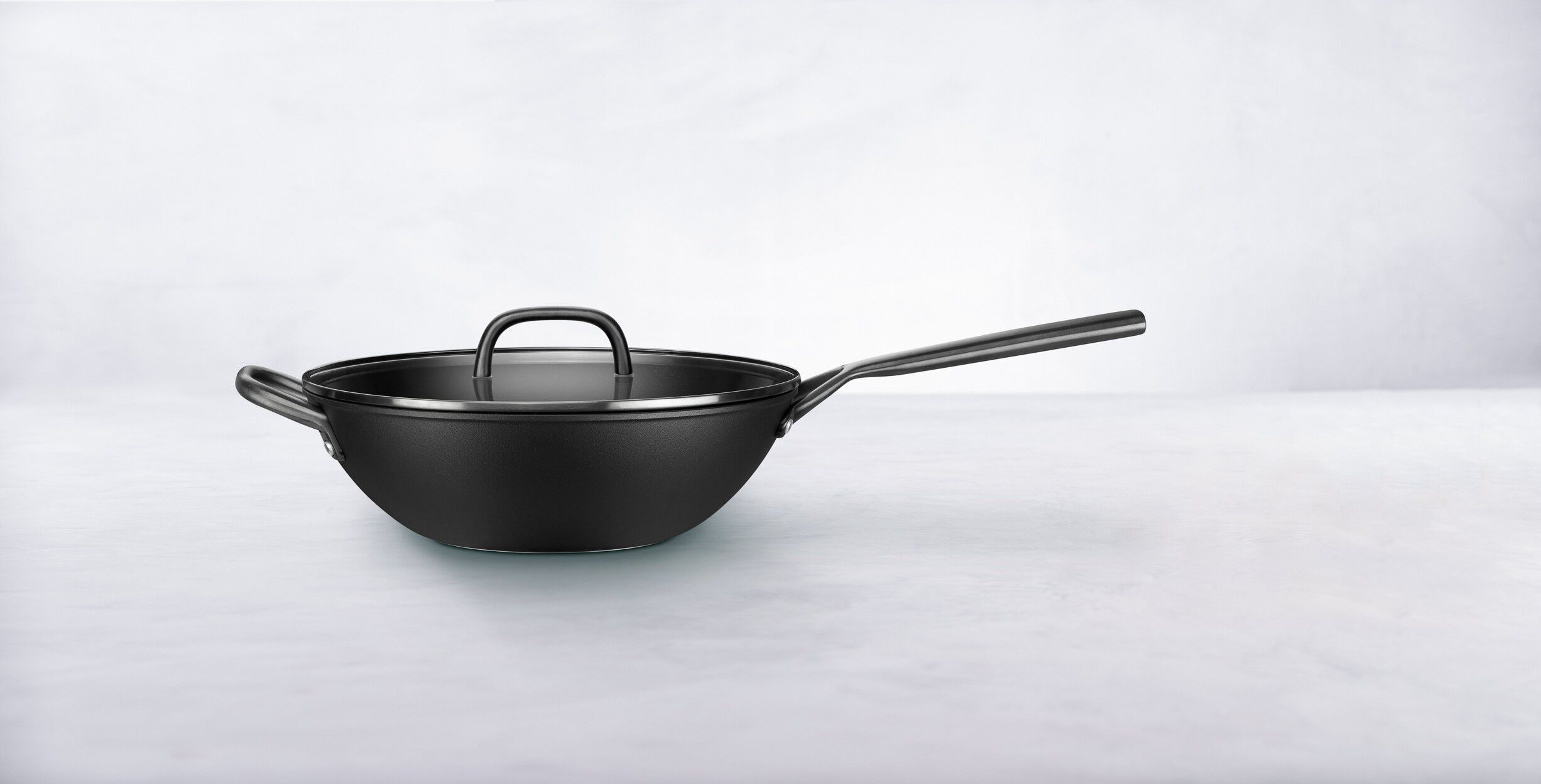 Milano, Wok med glaslock 30 cm, Aluminium