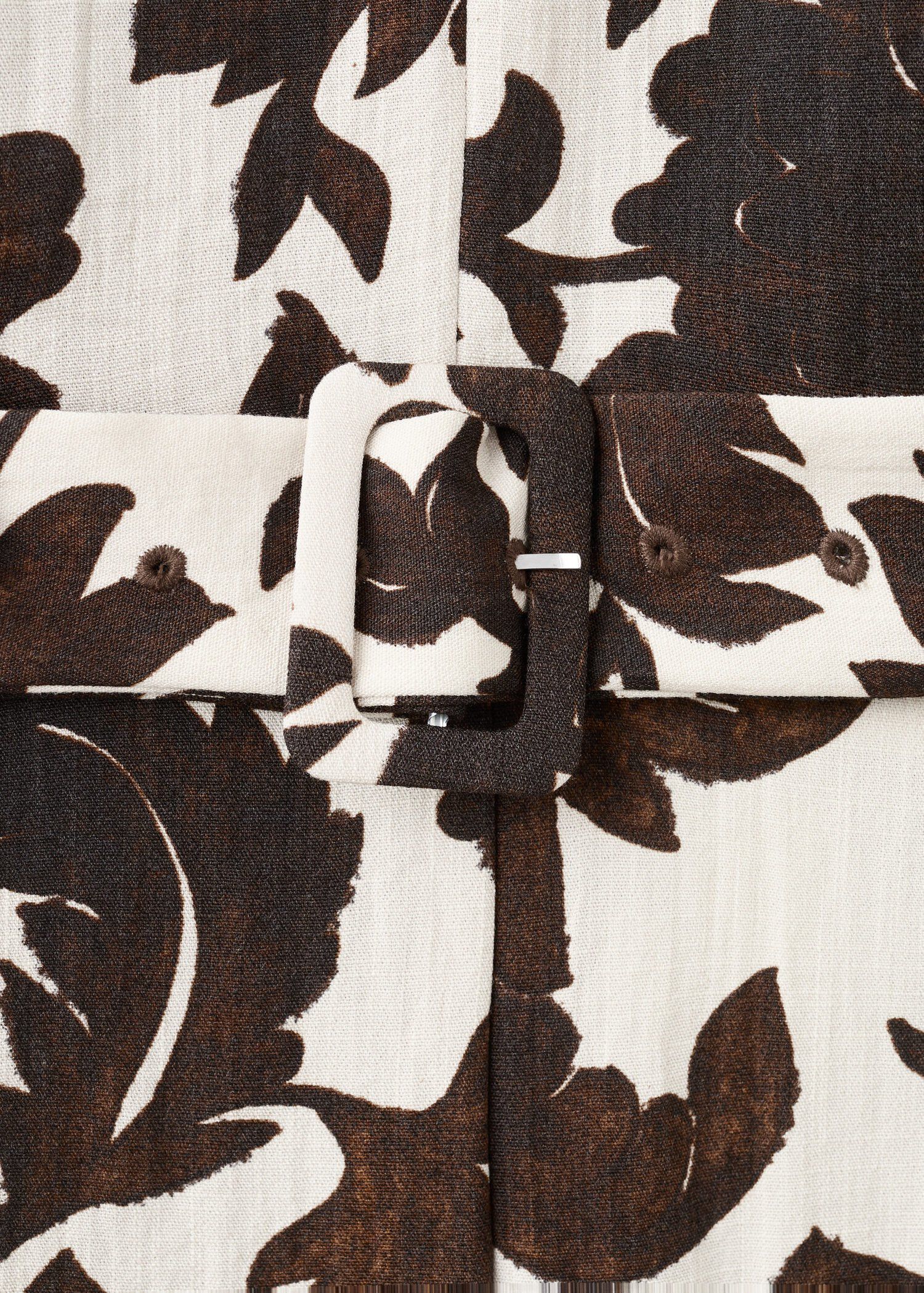 Floral print jumpsuit with belt