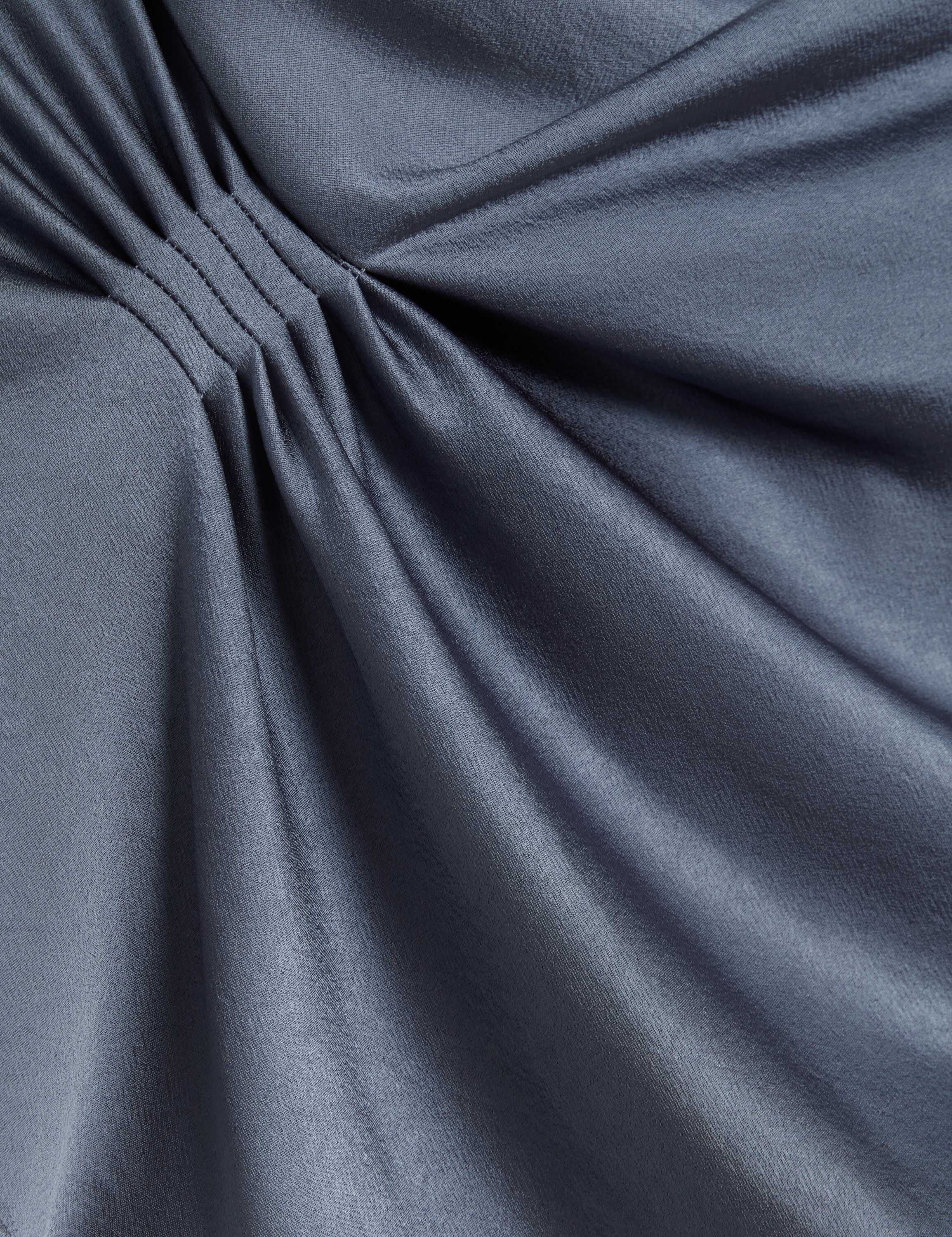 DASCHA Draped Neck Bias Midi Dress