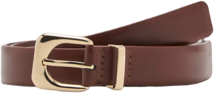 Leather effect belt with buckle