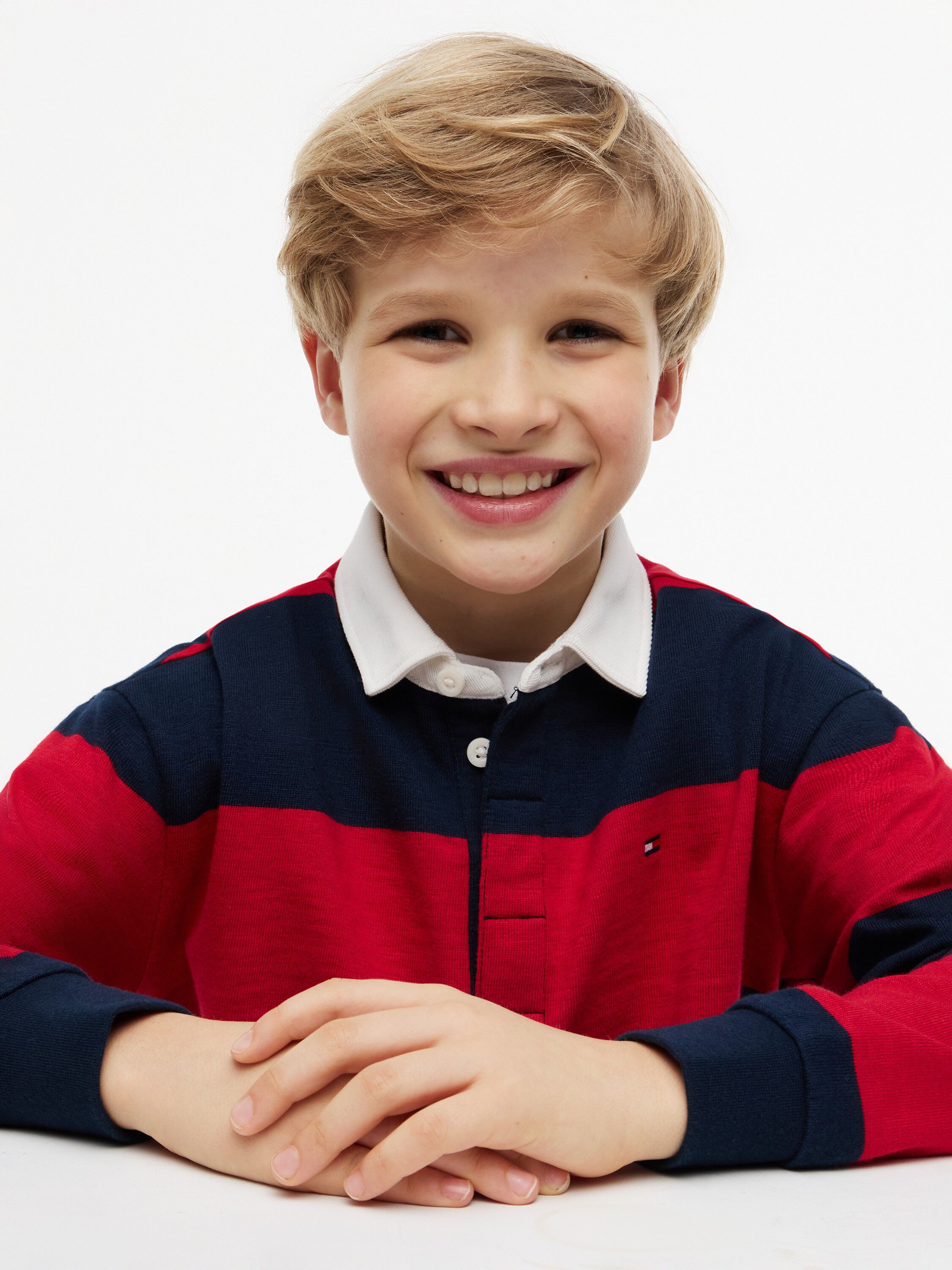 SLUB RUGBY STRIPE POLO LS