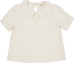 SOLID BLOUSE W. COLLAR SS