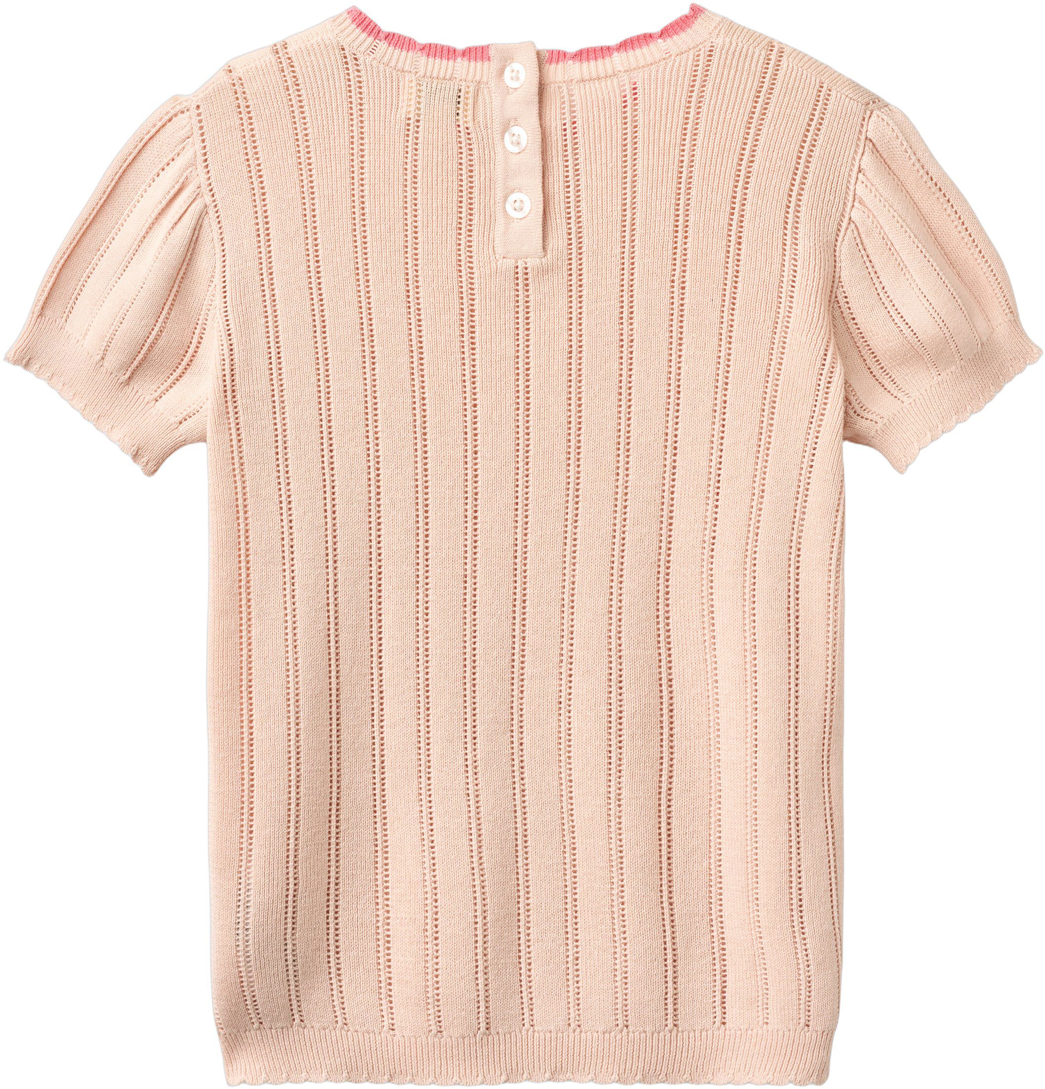 KNITTED POINTELLE SS BLOUSE