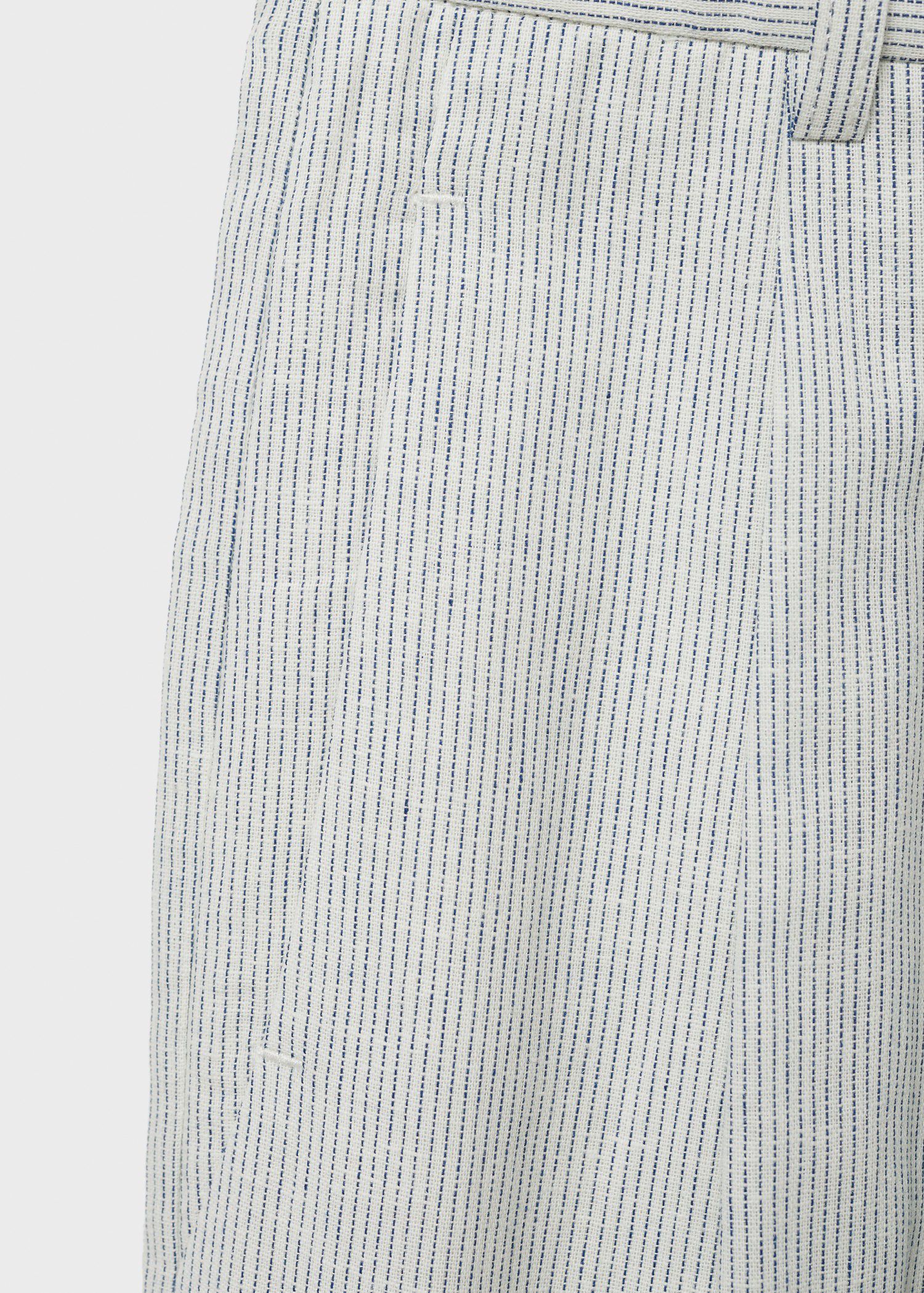 Straight-fit linen-blend suit trous