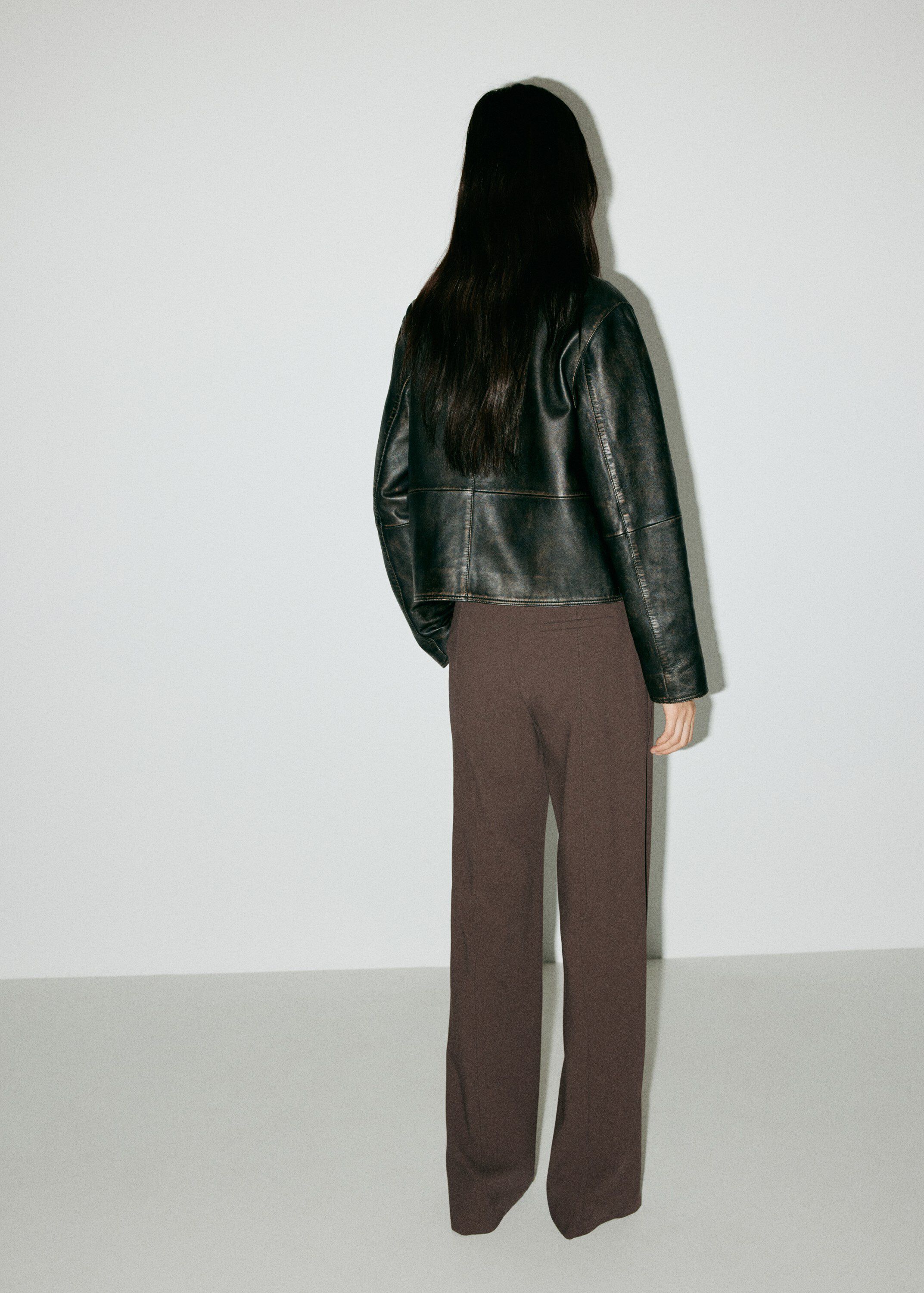 Flared trousers with seams