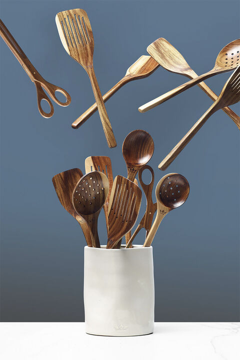 Wooden Utensil Skimmer Spatula