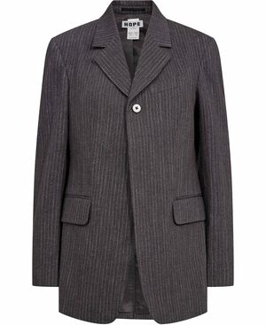 Fossil Blazer Textured Blue Grey Stripe-36